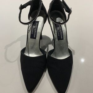 Stuart Weitzman Black Heels with Silver Accents